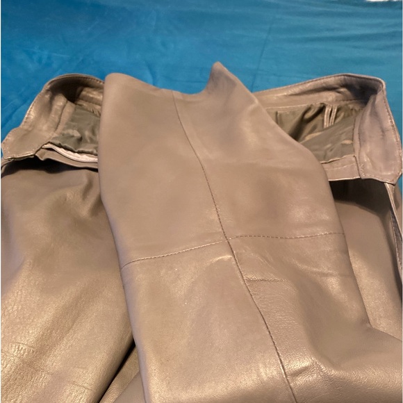 100% Leather Gray Pants - Picture 5 of 9